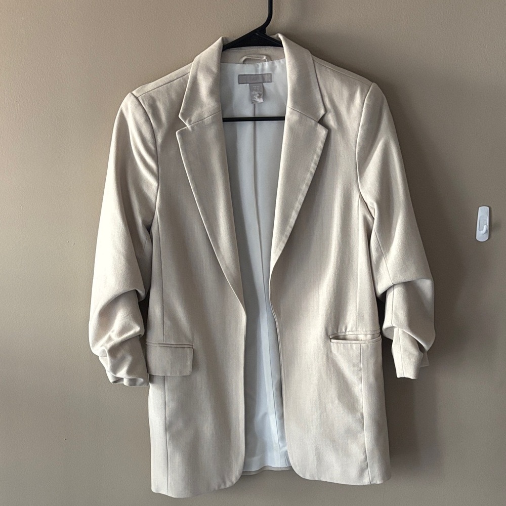 H&M Cream Longline Blazer